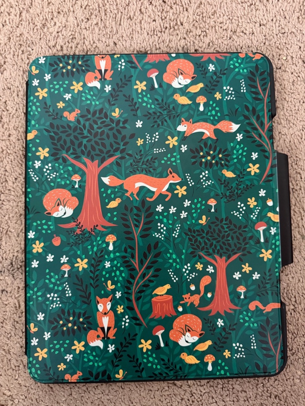 CASETiFY Impact Folio Case for iPad Pro 12.9" - Foxes in an Emerald Forest Black